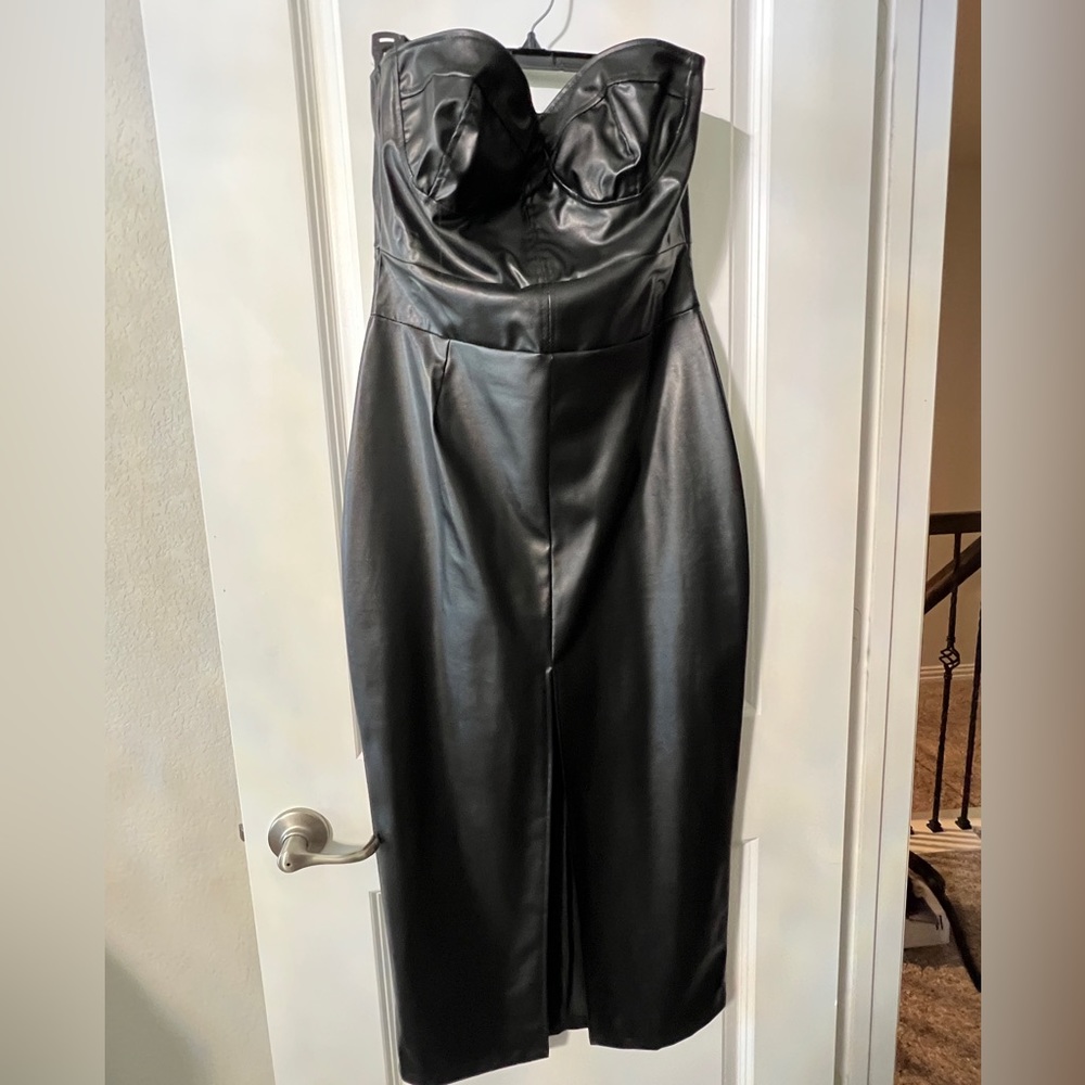Black Faux Leather dress